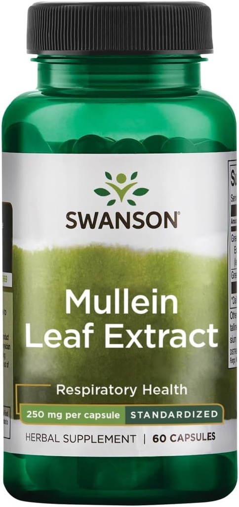Swanson Mullein Leaf Extract - Cápsulas padrão 250mg 60