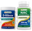 Best Naturals D-Ribose Powder 1 Libra e NAC 600 mg