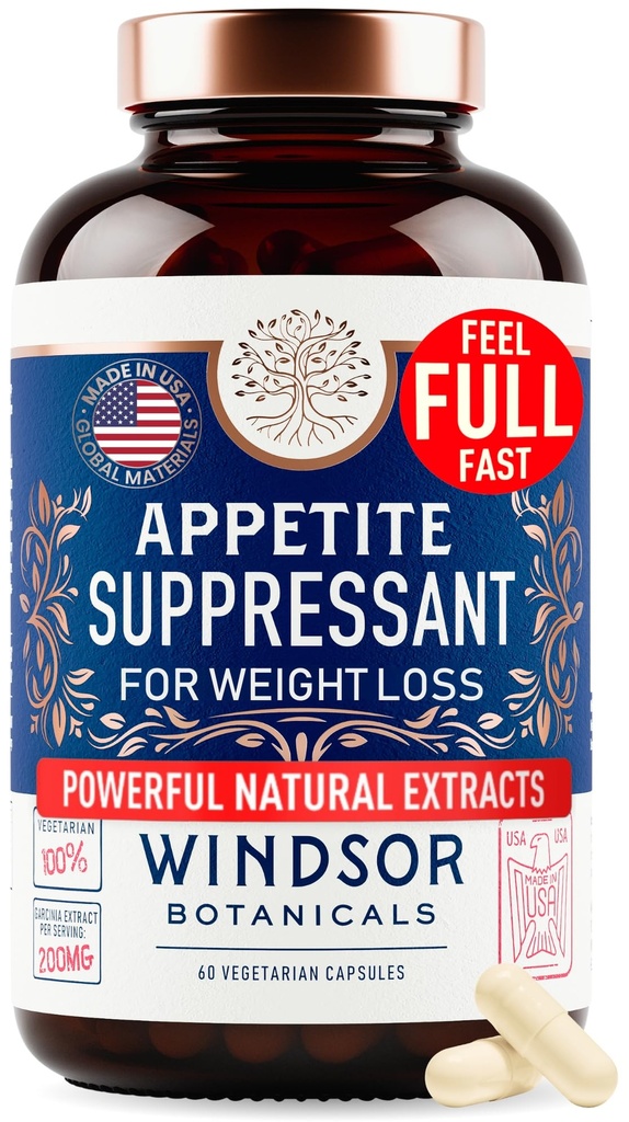 Apetite Supressor para perda de peso - Garcinia Cambogia, Glucomannan Apetite Control Suplementos e reforço do metabolismo para perda de peso - perder peso rápido para mulheres e homens - 60 pílulas de dieta vegetariana