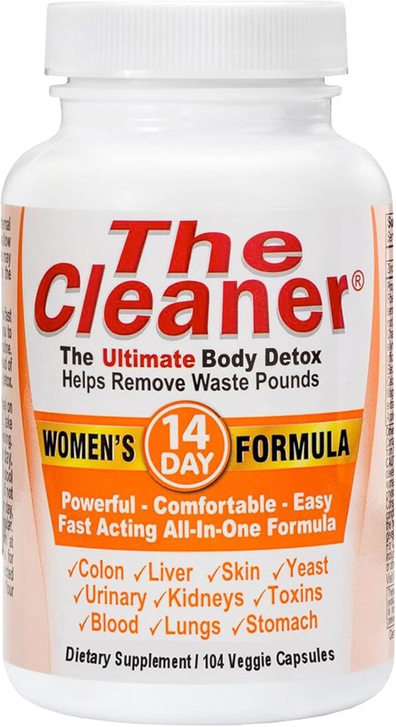 Century Systems The Cleaner Detox, poderosa fórmula de limpeza interna de 14 dias para mulheres, apoio à saúde digestiva, 104 cápsulas vegetarianas