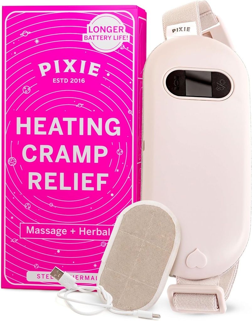 Pixie almofada de aquecimento recarregável para cãibras – Cinto de terapia de calor de ervas para dor nas costas – Alívio natural com pacotes de aquecimento reutilizáveis – Presente pensativo para mulheres e meninas