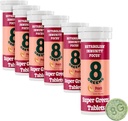 8Verdes Superverdes Tablets Super Greens Powder Superfood, Metabolismo Imunidade e Foco, Verdes diários Comprimidos efervescentes, Orgânico: Aloe Vera, espirulina, chlorela, pêssego, tubo 60 Servings.