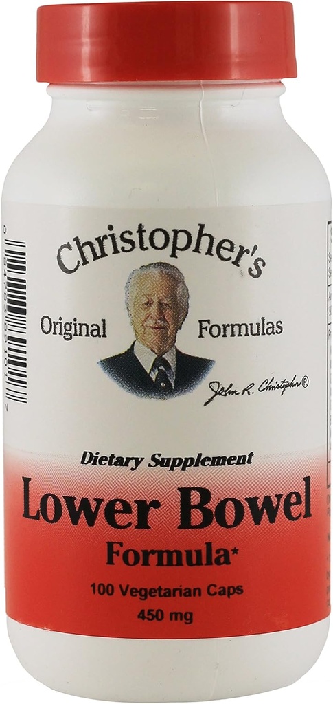 Dr Christopher's Lower Bowel Fórmula Vegetarian 100 Cápsulas 450 mg (Pacote de 2)