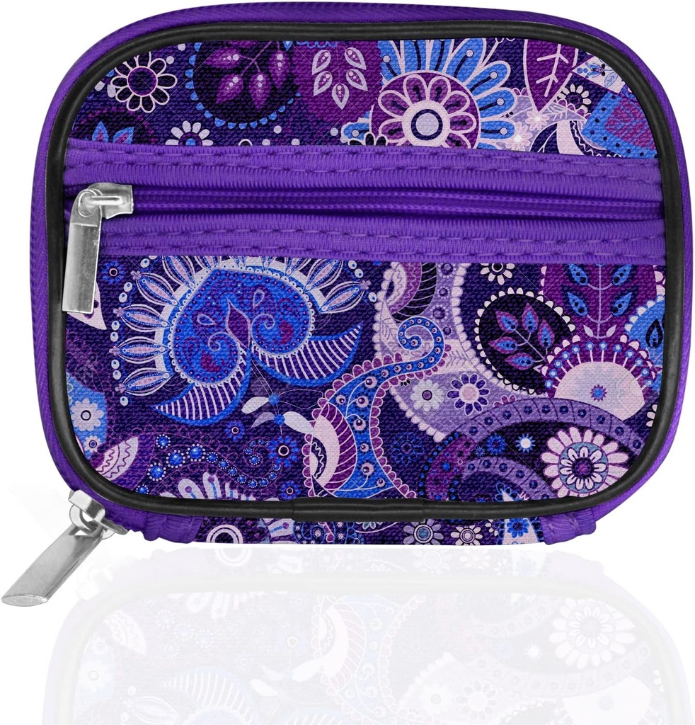 Caso de organizador de pílulas de viagem semanal Serfeymi para bolsa com caixa de 7 dias removível, recipiente de pílulas elegante para medicina, vitamina, suplemento - roxo 01