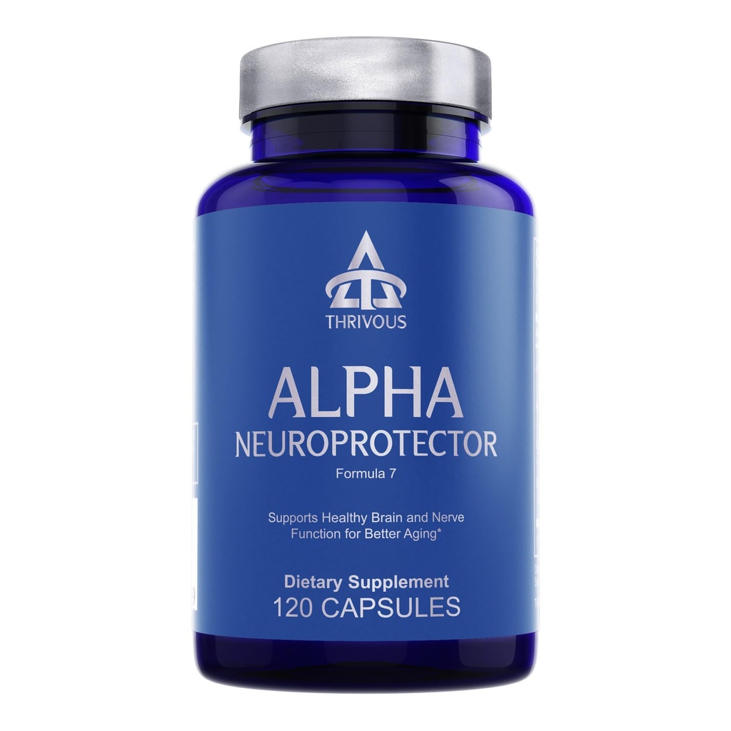 Thrivous Alpha Neuroprotector – Suporte do cérebro & Suplemento Nootrópico com acetil L-Carnitina, Alpha GPC, R-Alpha Lipoic Acid, Ginkgo Biloba – 120 Cápsulas Vegan