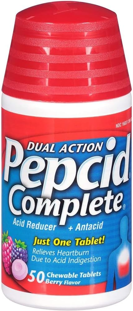 Pepcid Complete Berry Flavor - 100 comprimidos mastigáveis (50ct x2 garrafas)