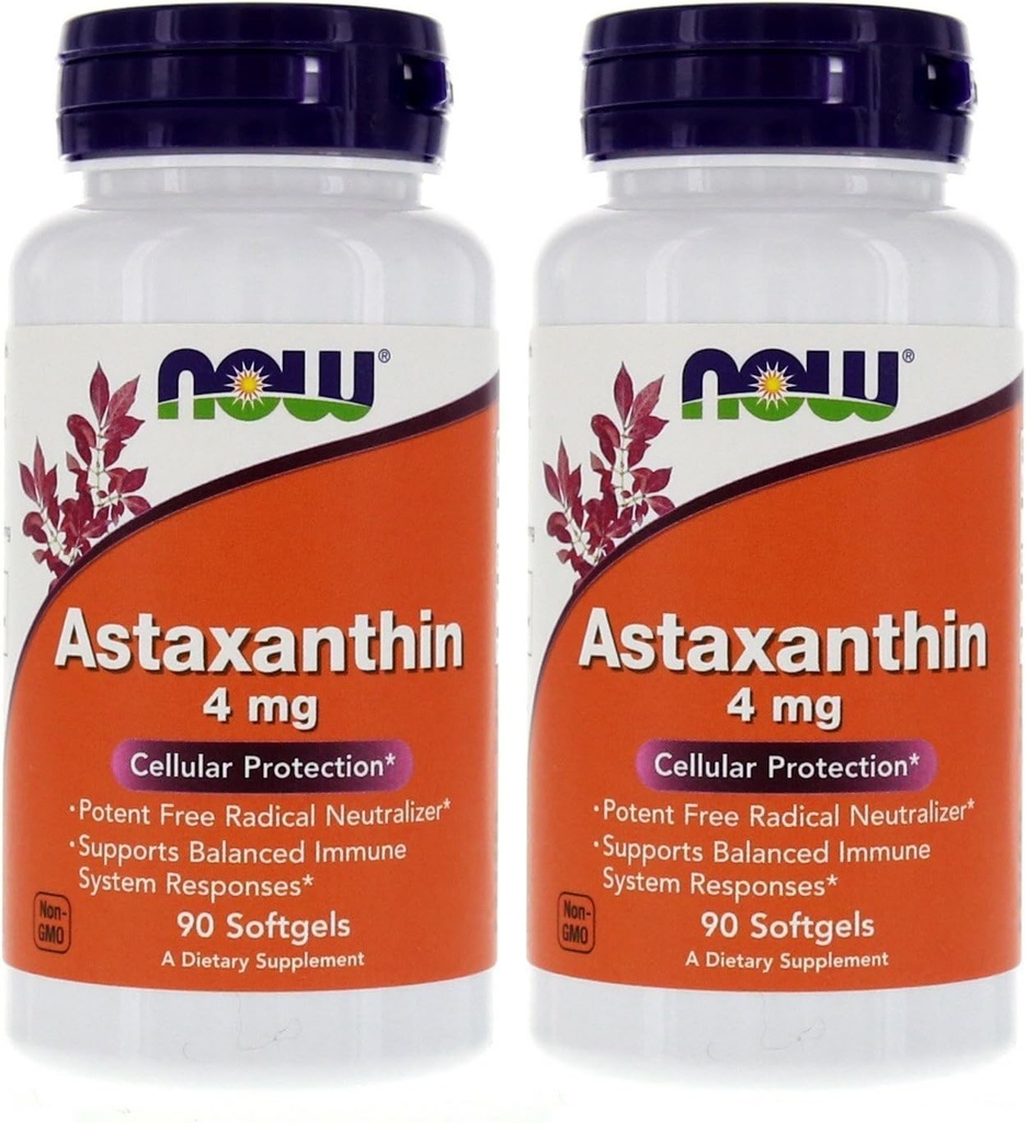 Astaxantina 4mg 90 Softgels (Proteção Celular) (Pacote de 2)
