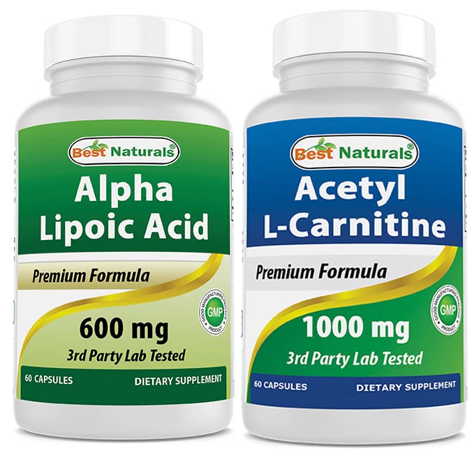 Melhores naturais Ácido Alfa Lipóico 600 mg & Acetil L-Carnitina 1000mg