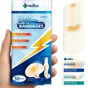 Medtecs Hydrocolloid Gel Bandage, Ellipse 20ct + Strip 10ct, Long-Lasting, Adesivos à prova de água para primeiros socorros, Almofada avançada para prevenção de bolhas e cuidados de feridas, 2X cura rápida para calcanhar, dedos dos pés e pés