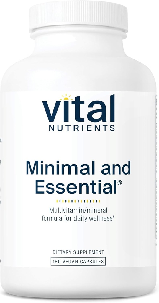 Nutrientes vitais Minimal e Essential Multivitamínico Um por dia Multi Vitamina, Minerais e Antioxidantes Suplemento *     , Sem Ferro , Glúten, Lacticínios, Soja Livre , Não-GMO , 180 Cápsulas
