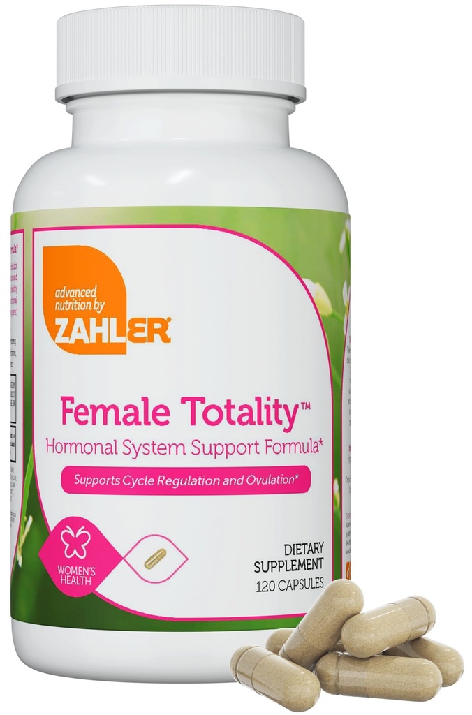 Totalidade Feminina Zahler - Suporte multivitamínico Hormônio para Mulheres Suplemento com D-Chiro, Inositol, Dong Quai, Shatavari, Chaste Tree, Holy Basil, DIM, Ferro - Equilíbrio Hormônio para Mulheres (120 Cápsulas)
