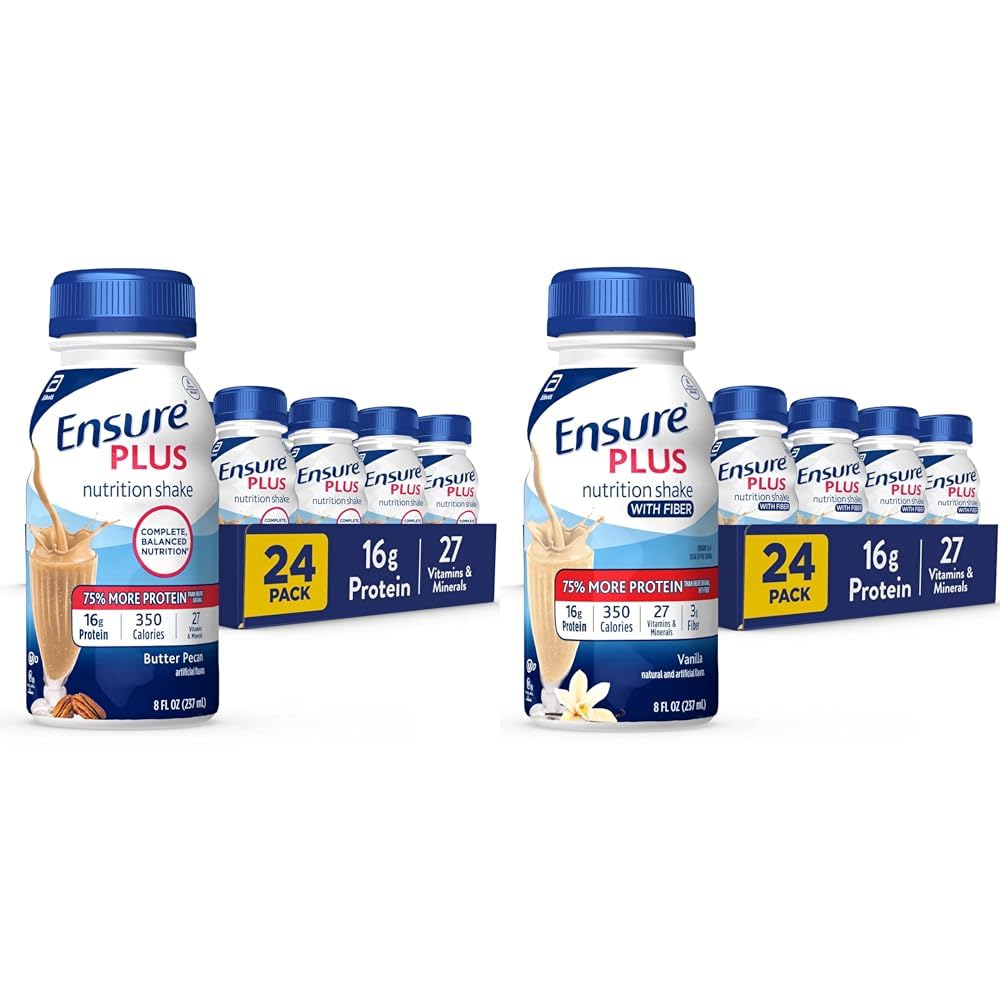 Certifique-se de Agitar mais Nutrição com 16 gramas de proteína e Agitar mais Nutrição Líquida com Fibra, 16 Grams de Proteína, Baunilha, 8 Fl Oz Garrafa (Pacote de 24)