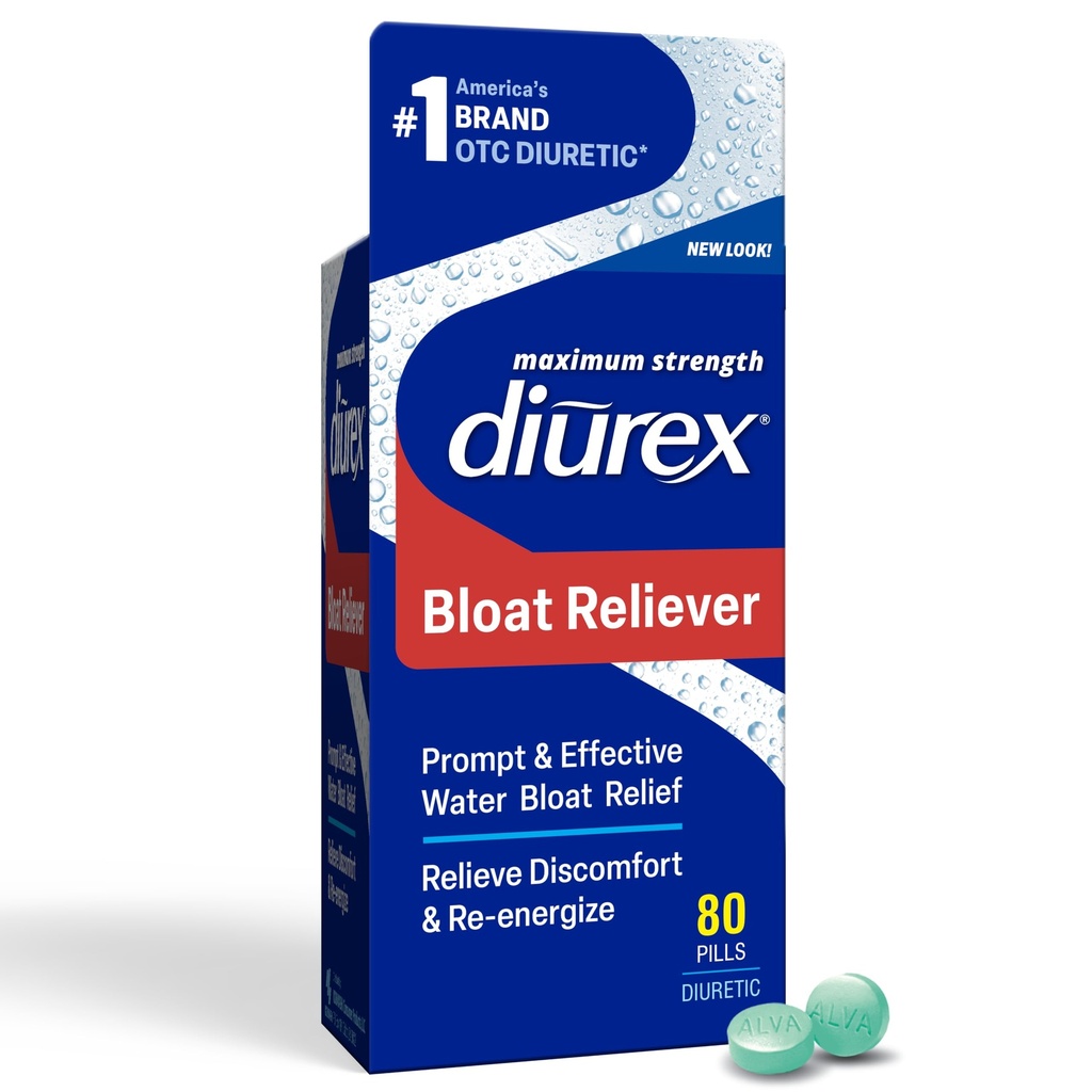 Diurex Ultra Re-Energizing Pílulas de água - Aliviar Bloat de água - Sinta-se melhor e menos pesado - 80 Conde