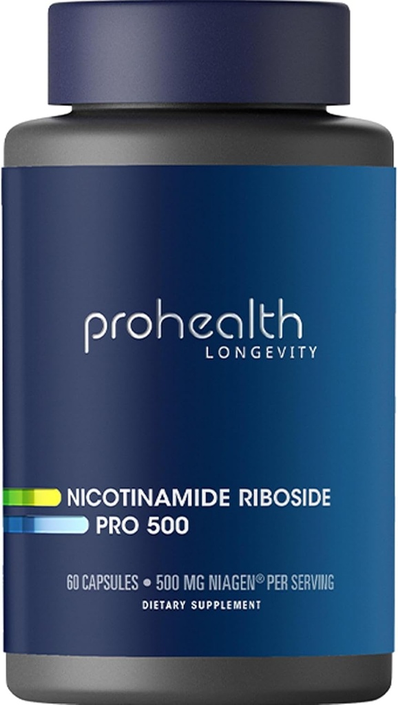 ProHealth Nicotinamida Riboside Pro 500. NR Niagen patenteado 500mg Plus 250mg TMG. NAD+ Suplemento Boosts NAD+. NR Suplemento Provado em 300 Estudos. 30 Serviços