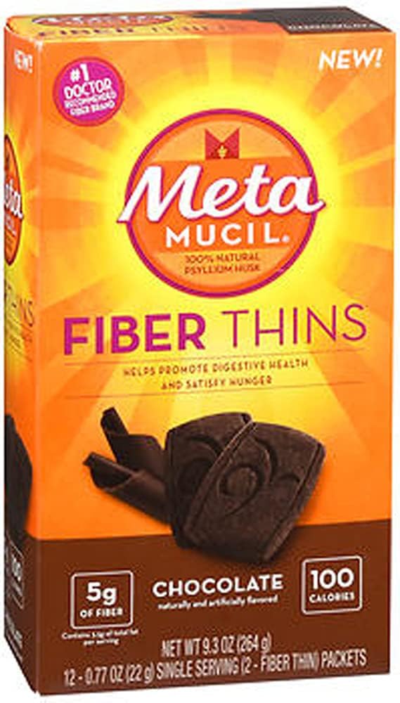 Fivelas de fibra de metamucil, Chocolate, 12 pacotes, 9.3 oz - Embalagem de 2