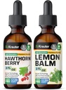 BIO KRAUTER Hawthorn Tintura 2 Fl. Oz. & Lemon Balm Tintura 2 Fl. Oz.