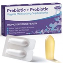 Supositórios de Probiótico Vaginal, Prebiótico Infundido com Ácido Hialurônico, Tea Tree, e Vitamina C&E, pH Balance Support Fórmula Combate a Secura, Odor e Desconforto, Restaurar a Saúde Feminina (12 Condes)
