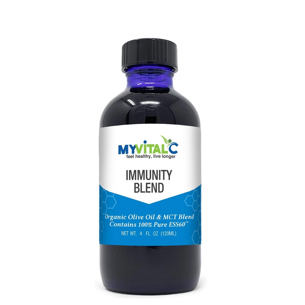 MyVitalC Immunity Mend in Organic Extra Virgin Olive Azeite & MCT Blend Supplement 120 ML - Pure ESS60 for Nootropic - Focus - Sleep - Antioxidant - Energy - Longevidade & Imunidade