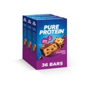 Barras de proteína pura, Alta proteína, Lanches nutritivos para apoiar a energia, Baixo açúcar, Sem glúten, Chewy Chocolate Chip, Pacote de 36