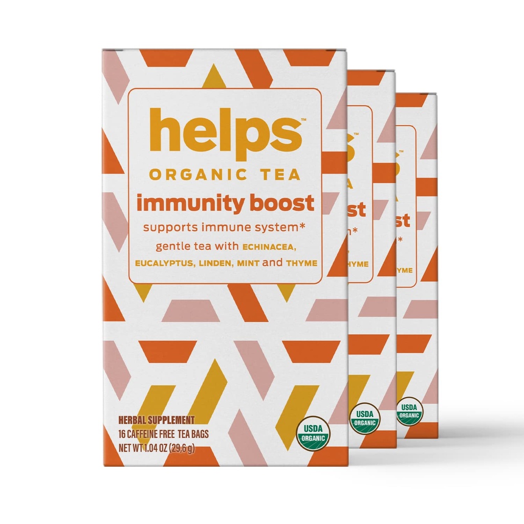 AJUDA TEAS .Ajuda Imunidade Immunity Boost Tea . Facilita a saúde respiratória 16 sacos de chá - Pacote de 3