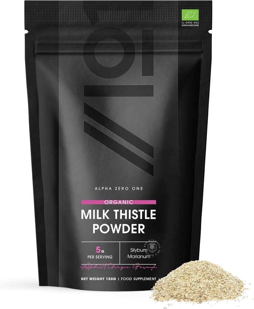 Orgânico Leite Powder 150g - Fonte de limpeza Silymarin - Feito de Frio-Pressed Leite Cardo - Vegan, Cru, Não-GMO.