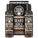 Viking Revolution Beard Wash and Beard Conditioner para homens com óleo de Argan e Jojoba Oil-Beard Softener and Fortalecer Beard Care Shampoo e Condicionador com Ginseng Root(5 onças, uísque de café)