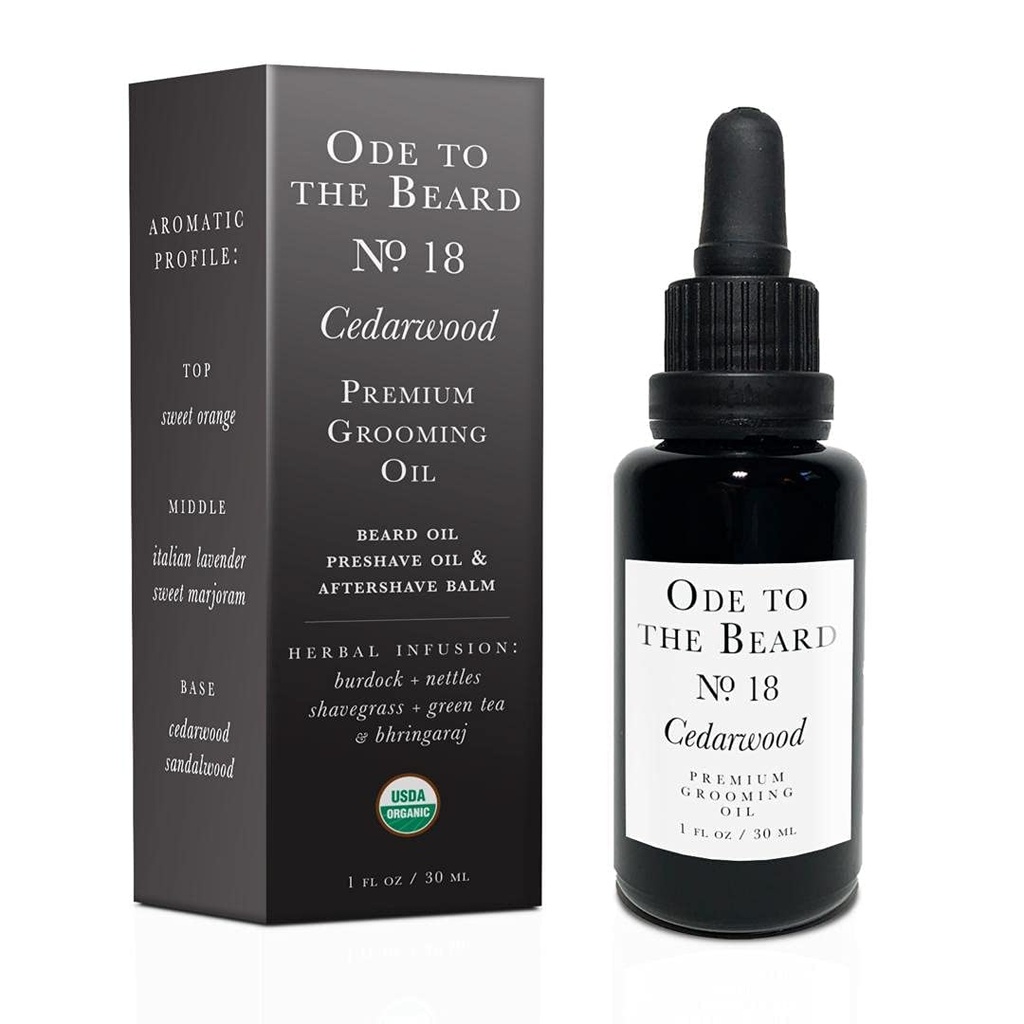 Vegan Mia - USDA Organic Cedar-Scented Beard Oil For Men, 3 em-1 Premium Grooming Oil with Argan Oil, Jojoba and More, For Beard Growth and Maintenance - Ode To the Beard Cedarwood Beard Oil, 1 fl oz