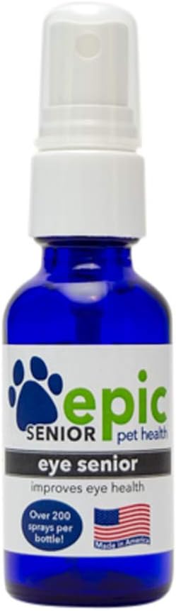 Eye Senior - Suplemento de spray líquido natural para animais de estimação mais velhos - parar o processo de envelhecimento - melhor visão - mist sobre os olhos e colocar em alimentos e água (1 onças)