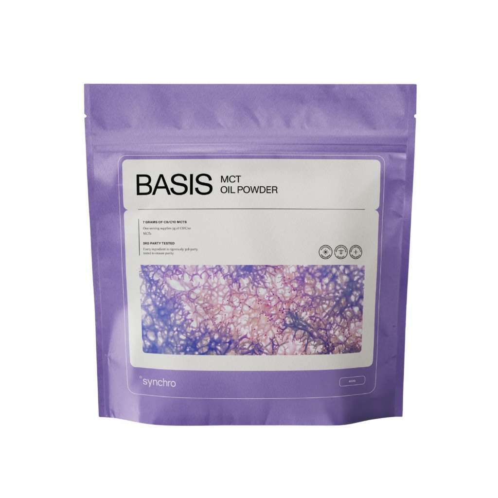 Synchro - Ketobasis MCT Oil Powder, Coco Derived Cérebro e Corpo Energia Drink, Suplemento Cérebro com Ácido Caprílico, Alternativa à Cafeína