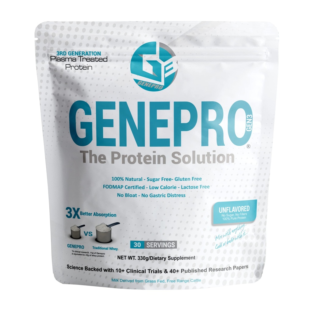 Pó de proteína sem sabor - Nova fórmula - Livre de lactose, sem glúten e sem OGM Whey Isolate Supplement Shake (3rd Generation, 30 Servings)