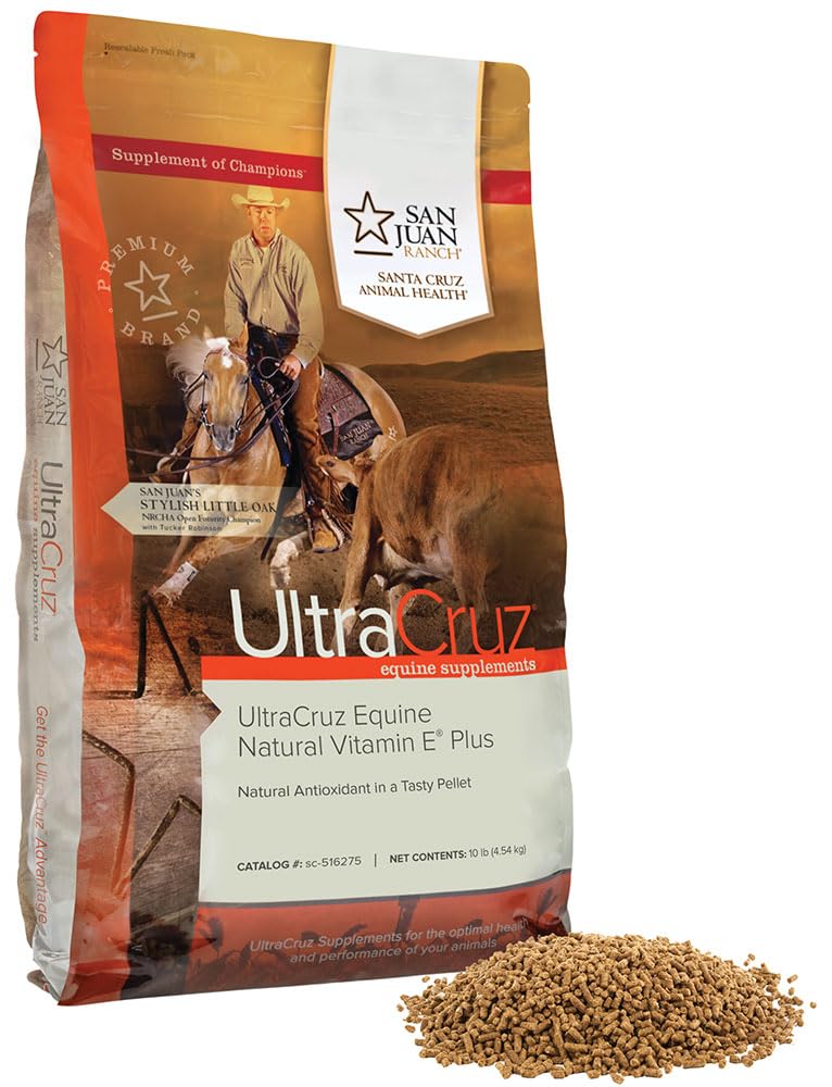 UltraCruz - sc-516275 Equine Natural Vitamina E Plus Suplemento para Cavalos, 10 lb, Pellet (66 Dia de Abastecimento)