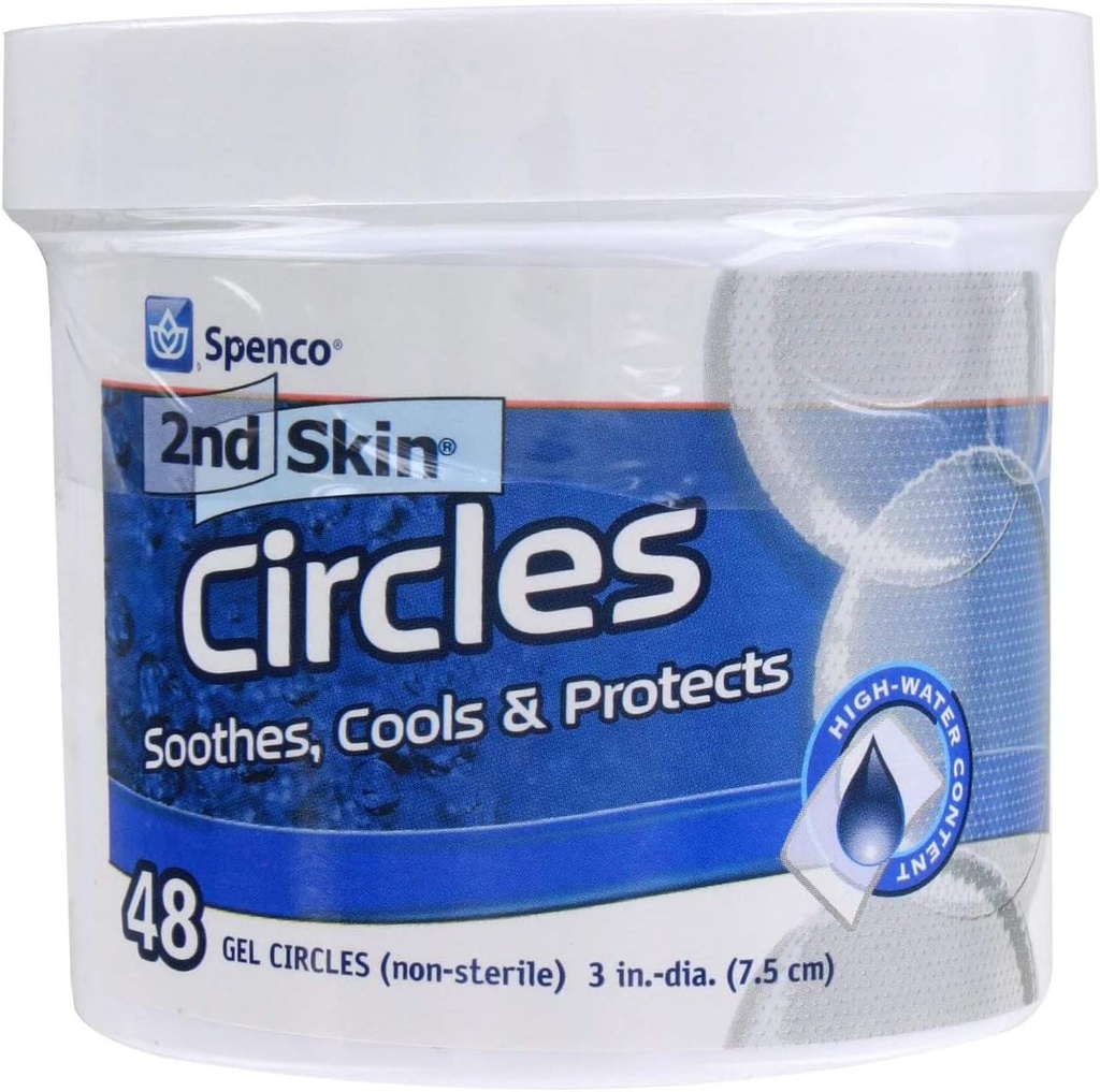 Spenco 2nd Skin Circles calmante proteção para bolhas, manchas quentes e irritações da pele, Gel Circles 48-Count