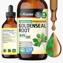 BIO KRAUTER Goldenseal Tintura - Vegan Lung Cleanse & Detox - Golden Seal Herb Suplemento - Álcool & Açúcar gotas grátis - 4 Fl.Oz.