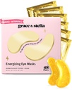 grace & stella Award Ganhando Sob Máscara de Olho - Viagens Essenciais - Presentes de Aniversário para Mulheres - Gel Eye Patches para Círculos Negros, Olhos Puffy, Rugas, Sacos Undereye - Vegan Self Care (48 pares, ouro)
