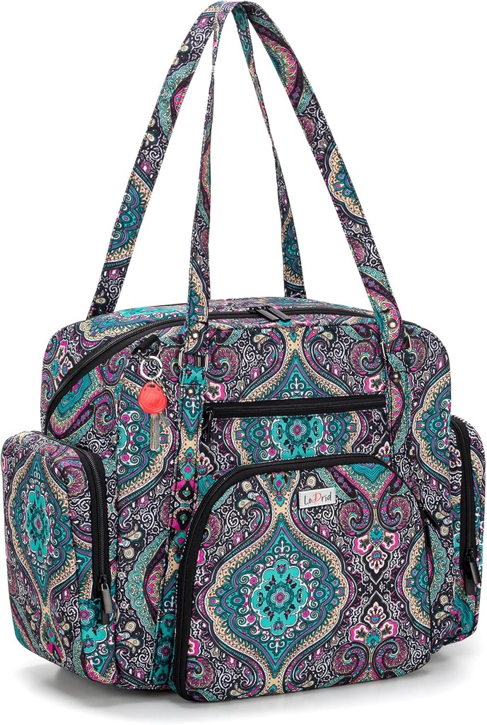 LoDrid Teacher Tote Bag com fundo acolchoado, saco de utilidade do professor para o trabalho, grandes mulheres trabalham Tote Bag com fecho Zip-Top