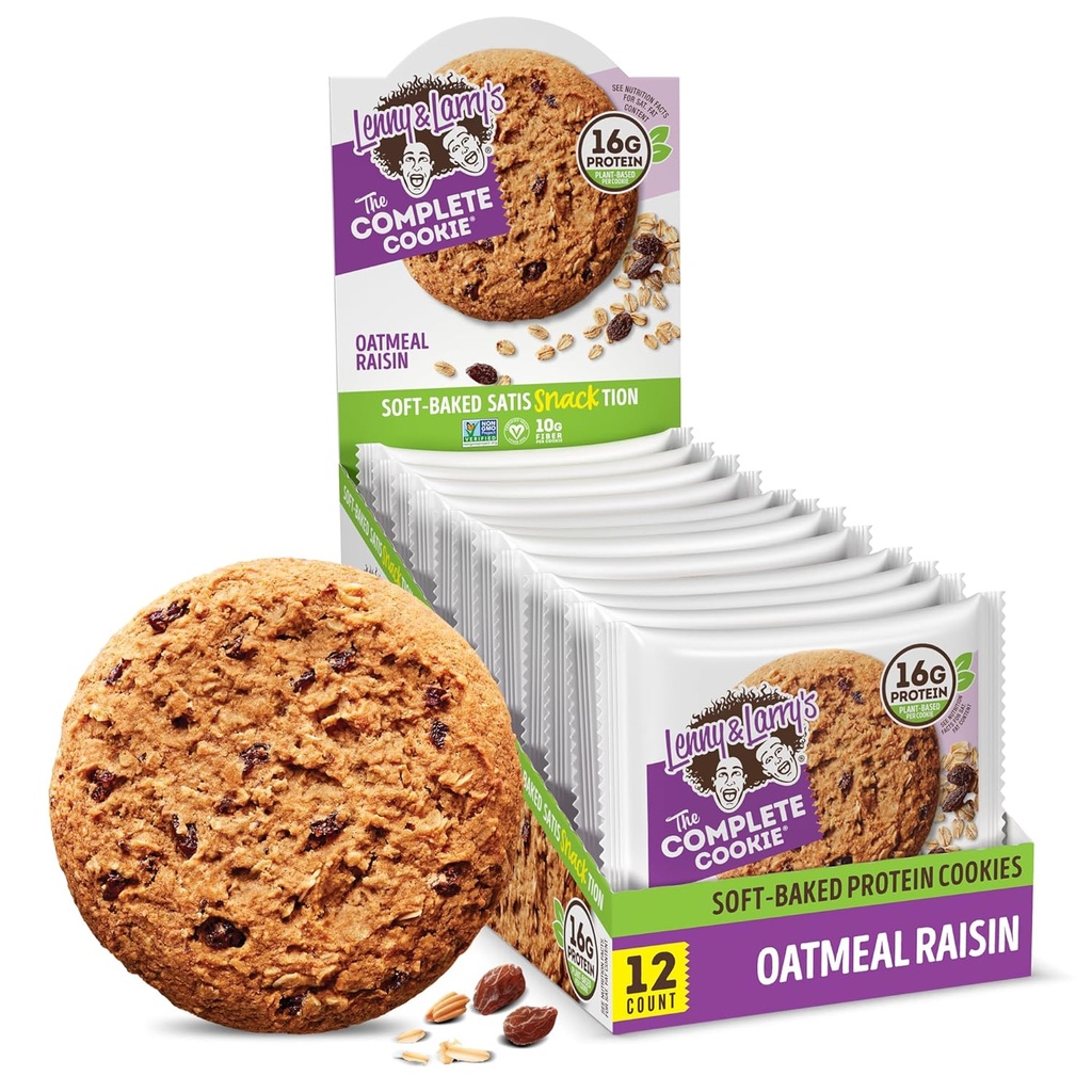 Lenny & Larry's The Complete Cookie, Aveia, 16g de proteína vegetal, Vegan, Non-GMO, 4 Onça (Pack of 12)