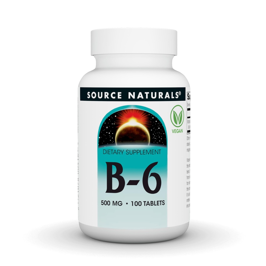 Fonte Natural Vitamina B-6, Suporte do Sistema Imune* -500 mg, 100 comprimidos