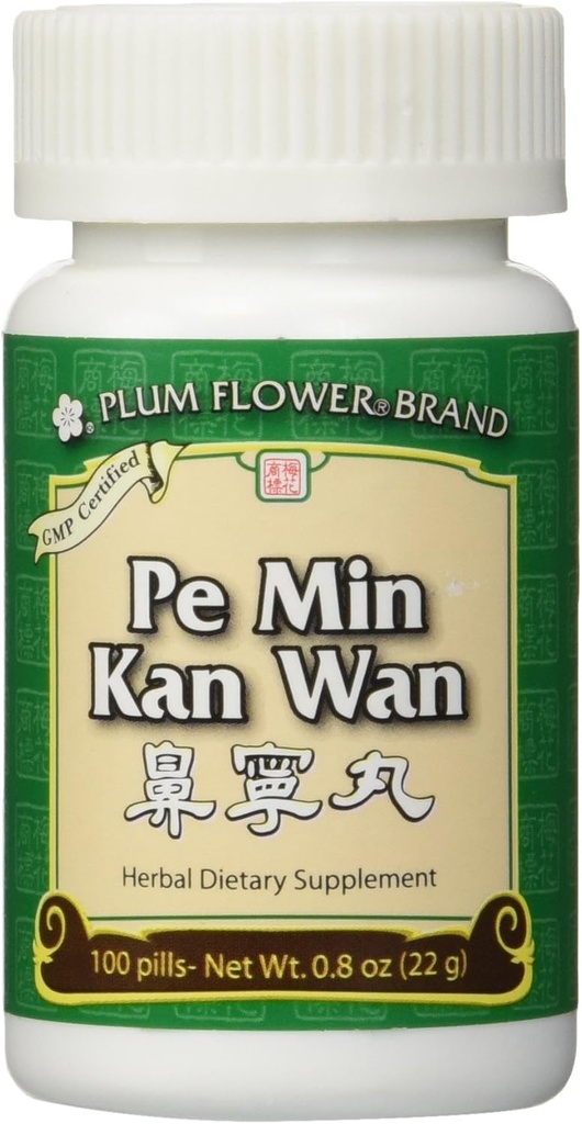 Pe Min Kan Wan (Pílulas de Alergia Nosa), 100 quilates, Flor de ameixa