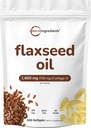 Óleo de semente de linho 1400mg Softgels, 300 condes w/ 700mg ALA Omega 3, prensado a frio, rico em ácidos gordos, ácido alfa-linolênico, apoiar a saúde do coração e sistema imunológico