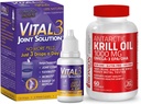 Solução Conjunta Vital 3® Solução Líquida clinicamente comprovada + Bronson Antártico Krill Oil 1000 mg com Omega-3s EPA, DHA