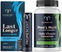 Promescent dessensibilizing Delay Spray para homens clinicamente provado para ajudá-lo mais longo na cama + multivitamin para homens, vitamina B12, vitamina C, vitamina D3, KSM-66 Ashwagandha, qualidade homens multivitamins