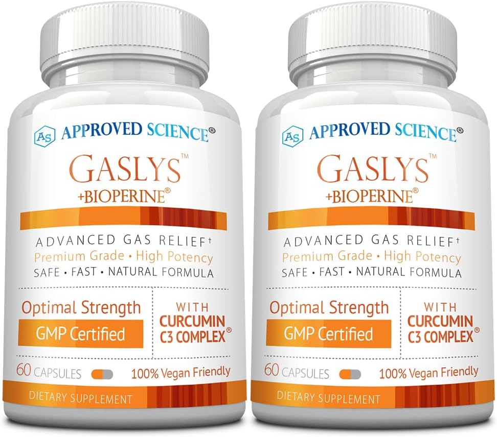 Aprovado Science® GaslysTM - Soothe Digestive Tract, Alevia gás e estômago Cãis - Alcachofra em pó, gengibre, sementes de funcho - 60 Count - Pack of 2