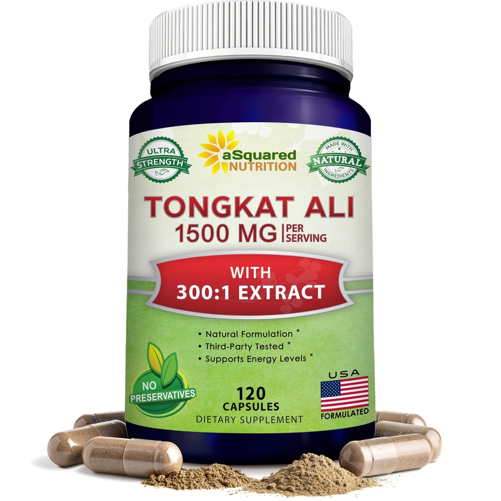 aSquared Nutrition Tongkat Ali 1500mg - 120 Cápsulas - Longjack (Eurycoma Longifolia) Extract Supplement & Long Jack Root Powder Pills - Tongkat Ali para Homens e Mulheres