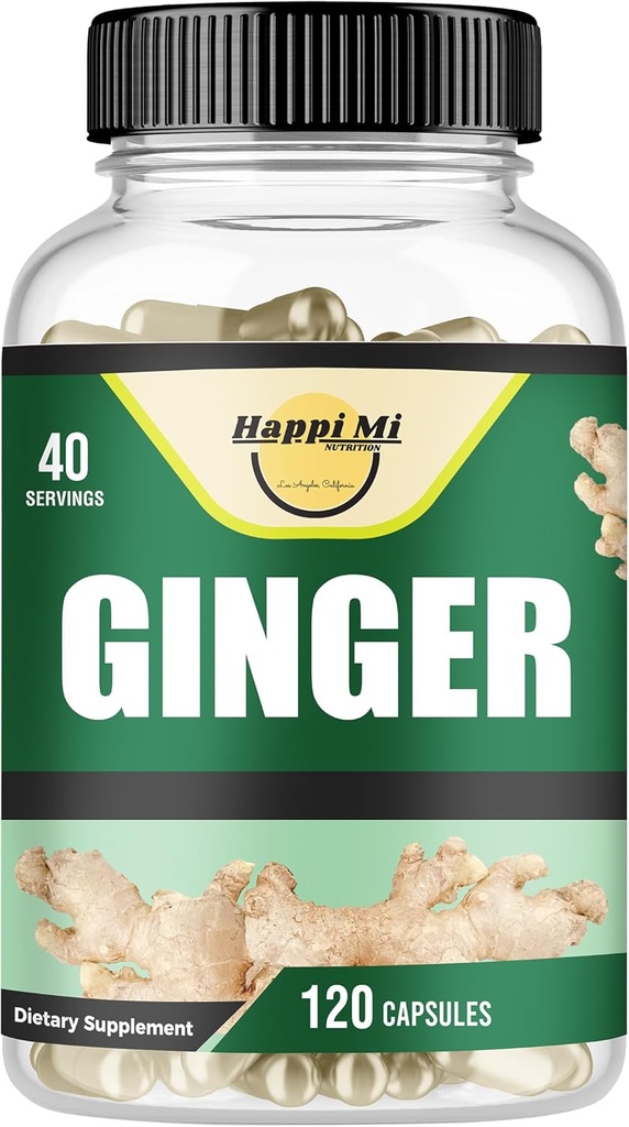 Cápsulas de Gengibre Raiz Fabricadas com Pó de Raiz de Gengibre Orgânico 2500mg por Serving, 120 Cápsulas Vegetais 40 Servings