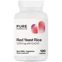 PureFormulas Força extra Red Levedura Arroz 1200mg com CoQ10 100mg, Citrinina-livre, Não-GMO, Gluten-Free, 120 cápsulas (2 meses de fornecimento)