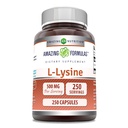 Fórmulas surpreendentes L-Lysine 500 Mg Amino Acid Supplement . Cápsulas . Não-GMO .Gluten-Free .