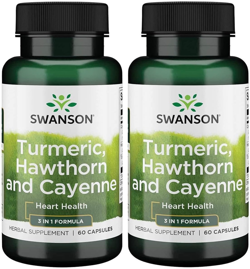 Swanson Full Spectrum Turmeric Hawthorn & Cayenne 60 Cápsulas (2 Embalagem)