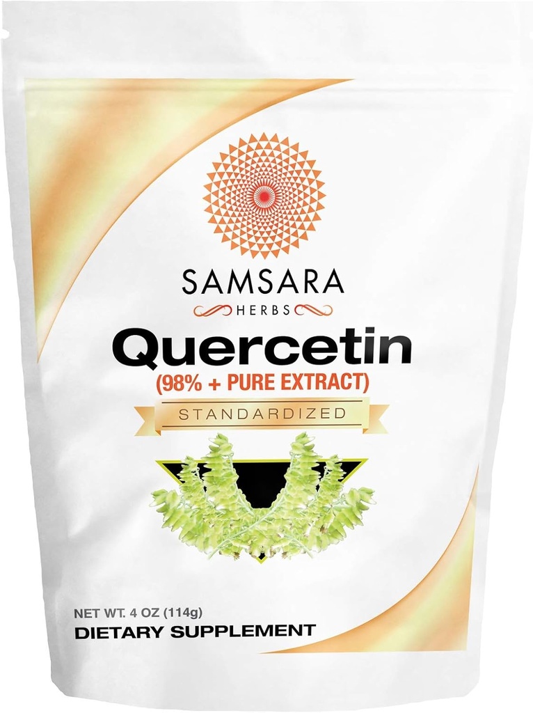 Samsara Herbs Quercetin 98%+ Pure Extract Powder (4 oz/114g) - Igual a 228 x 500mg Cápsulas