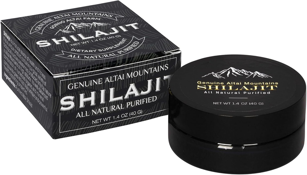Sayan Puro Shilajit Resin 1.4oz/40g, 265 Servings - Potente suplemento ácido fúlvico orgânico - Suporta sistema imunológico, memória, foco, e fornece energia natural, Detox - Vegan, Não-GMO
