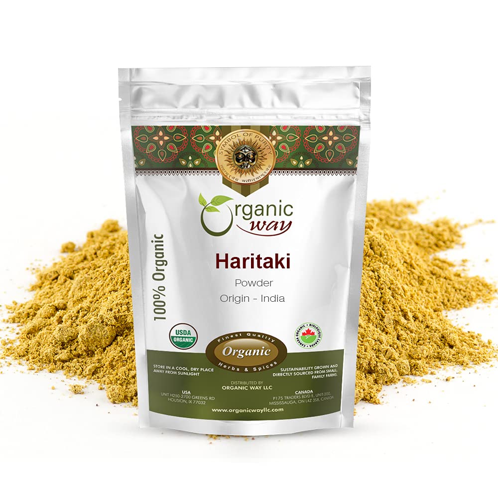 Via Orgânica Premium Qualidade Haritaki Pó (Terminalia Chebula) - Orgânico & Kosher Certified - Origem - Índia (1LBS / 16Oz)